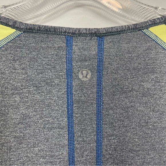 Lululemon Runder Under Long Sleeve Limitless Blue Heathered Coal Clarity Yellow - Picture 11 of 16